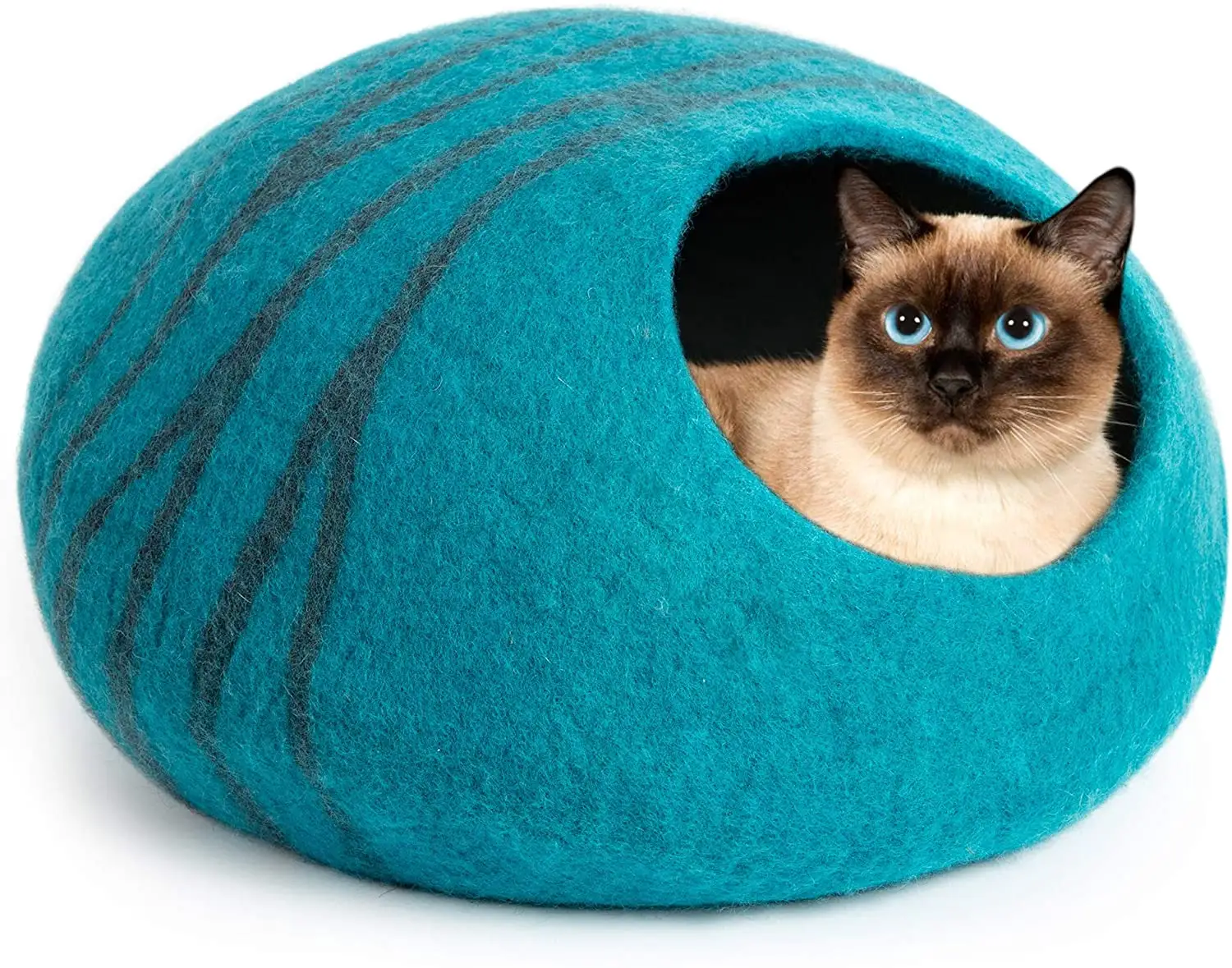 Handgemachte Farbstreifen Filz Katzen höhle-natürliche Wolle Haustier betten-Perfektes Geschenk für Katzen und Kätzchen für Indoor Cosy Hideaway