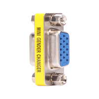 VCOM Penghubung VGA Mini Berlapis Nikel Female ke Female 1080P untuk Kabel Proyektor Monitor
