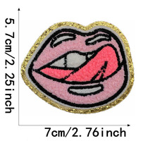 Vente en gros de patchs en chenille fer à repasser sur transfert de chaleur rose XOXO chapeau patins à fleurs patch en chenille pour fille sac décoration de vêtements