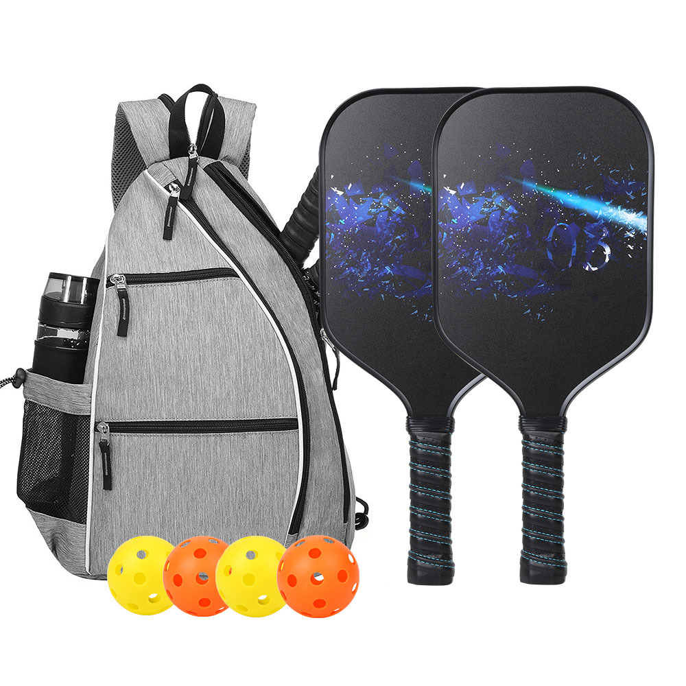 Durable Fiberglass Pickleball Racket with PP Inner Core Honeycomb Board Pickleball Hole Ball Set