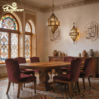 Lanterne marocaine exotique au design islamique, luminaire suspendu en métal ajouré à LED pour la décoration de la maison