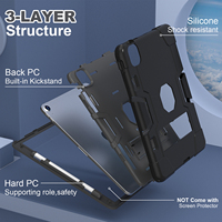 Étui pour tablette avec emplacement pour stylet pour iPad Air 11 2024 Air6, étui robuste en silicone pour tablette, support de protection