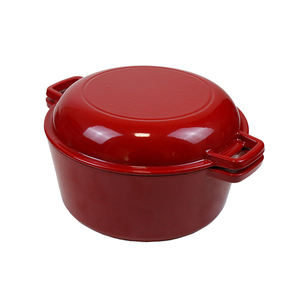 Plaque de cuisson en fonte 2 en 1, Logo personnalisé, en fonte émaillée, four néerlandais à Double usage avec couvercle de cuisson - Product Image 3