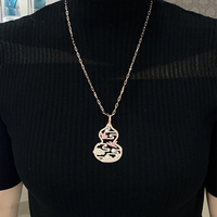 Oiseau Perle Gourde Long Collier Boucles D'oreilles Deux Pièces Ensemble Rétro Magnifique Sexy Femmes Porter En Laiton Zircone pour Un Usage Quotidien