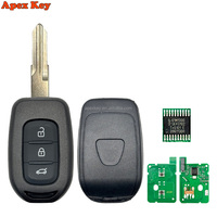 Clé intelligente de voiture à 3 boutons en ABS noir avec puce 4A 433 MHz pour Duster Clio4 Sandero Master3 Symbol Trafic Dacia Logan Lodgy