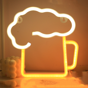 แขวนผนังศิลปะบนผนังไฟนีออนใช้แบตเตอรี่ USB โคมไฟกลางคืน LED สัญญาณนีออนเบียร์สำหรับบาร์ร้านอาหารมนุษย์ถ้ำปาร์ตี้คลับตกแต่ง - Product Image 1