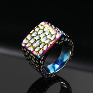 แหวนกันน้ำไม่หมอง คุณภาพดี ชุบทอง 14k 18k PVD แหวนสแตนเลส 316L แหวนทรงก้อนทองสำหรับผู้หญิง - Product Image 5