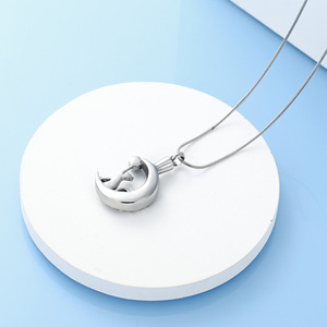 Luna gato mascota cremación joyería para cenizas conmemorativas ceniza joyería recuerdo gato urna colgantes para Animal cenizas collar - Product Image 4