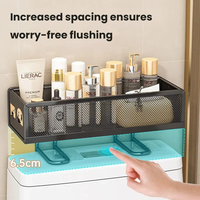Étagère de rangement pour toilettes en fer épaissi, organisateur de salle de bain sans perçage, antirouille, pour usage domestique