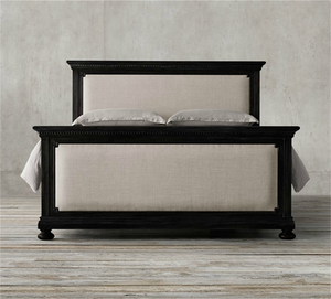 Cama de Madera de Alta Costura Estilo Francés Vintage para Dormitorio Antiguo - Product Image 5