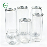 Bouteille de boisson en plastique transparente de qualité alimentaire PET avec couvercle facile à ouvrir en aluminium pour soda, 400 ml, 450 ml, 650 ml