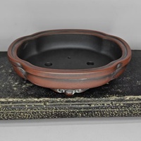Pot à bonsaï en sable violet de style antique de haute qualité fait à la main en forme de prune