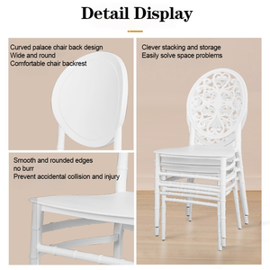 כורסאות יוקרה אירוע בר stackable גבוה אירוע זהב לבן פלדה קבלת חתונה סיטונאי כסאות - Product Image 6