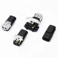 Conector Rápido D2 D3 T2 Sin Desforre, Sin Soldadura, Conector Macho-Hembra, 10A, Bloque de Terminales de Latón T2 de Empuje