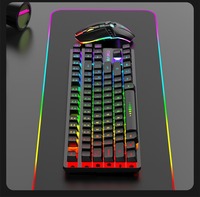 Clavier et souris de jeu ergonomiques sans fil R905 avec rétroéclairage RVB 87 touches et touches multimédias pour le jeu