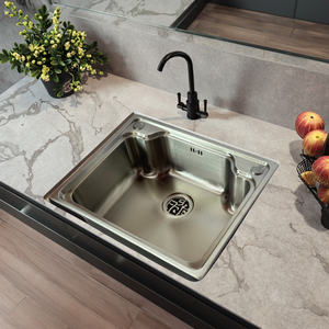 Leimanxi อ่างล้างจาน5545ในครัวดีไซน์สแตนเลสหนา0.75มม. - Product Image 2