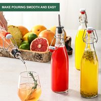 Bouteilles en verre de 16 oz avec bouchon basculant pour la fermentation de l'extrait de vanille, du kombucha, du kéfir, du coquito, de la soda, du jus gazeux et du sirop