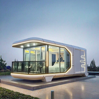 Casa Portátil Tipo Cápsula Espacial, Moderna y de Lujo, Estructura de Acero Prefabricada, Impermeable, Oficina Móvil y Casa de Playa para Campamentos y Resorts