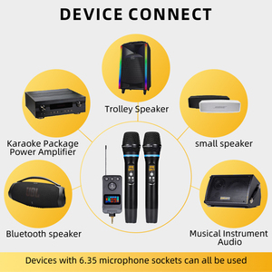 Sistema de Micrófono Inalámbrico de Doble Canal con Bluetooth y DSP Anti-Regollos para Actuaciones Profesionales en Escenario - Product Image 3