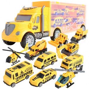 Juego de Transporte con 12 Vehículos de Metal Fundido a Presión, Camiones y Coches, Regalo Ideal para Niños de 3 a 7 Años - Product Image 1