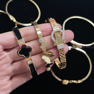 Pulsera impermeable de acero inoxidable, moderna, con circonitas, varios estilos, exquisita pulsera de circonitas para mujer. - Product Image 2