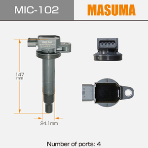 Masuma คอยล์จุดระเบิดรถยนต์4560116913022 90080-19021คอยล์จุดระเบิดสำหรับ MAZDA CX MIC-102 Masuma - Product Image 2