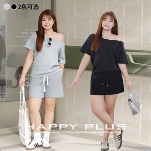 Runqi Conjunto Casual Transpirable de Punto de Color Sólido con Hombros Descubiertos y Manga Corta para Mujer N9191 - Product Image 4