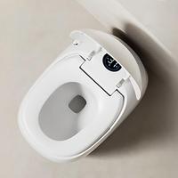 WC intelligent électrique avec chasse d'eau automatique par capteur au pied, siphon en S et télécommande pour salle de bain principale