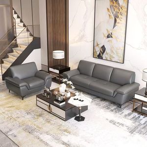 Conjunto de Sofás de Oficina Mibo, Tres Plazas, Combinación de Cuero, Estilo para Sala de Espera, Reuniones de Negocios, Área de Recepción - Product Image 2