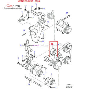 93BB19A216AD 6727884 7158445 Gennovo OEM piezas automotrices de alta calidad para Ford MONDEO I II 1996 polea tensora de correa - Product Image 5