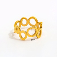 Haut de gamme 18K plaine or creux emboîtement cercle anneau en acier inoxydable à la mode Simple plaqué or bijoux