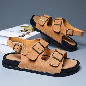 Nouvelles sandales de conduite mode pour hommes, double usage intérieur/extérieur, à semelle épaisse, style claquettes, pour l'été, transfrontalières - Product Image 3