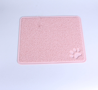 Tapis de litière pour chat en PVC rectangulaire de style dessin animé, antidérapant, à motif uni, tapis et coussinets pour animaux de compagnie
