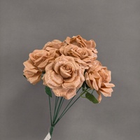 LE-475 Vente en gros de bouquets de roses noires artificielles en soie à 9 têtes, bouquet de fleurs artificielles pour la décoration de fête, photomaton et décorations de vacances