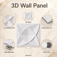 Panneau mural en PVC 3D gaufré, écologique, imperméable et ignifuge, 50x50cm, excellent rapport qualité-prix, pour la maison et les salons de thé