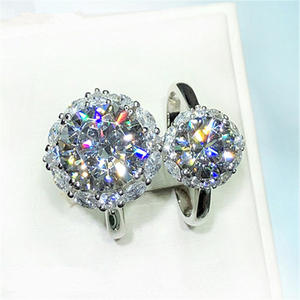 Bague en zircon marquise pleine, œuf de pigeon, luxe, sertissage en grappe exagéré, plaqué argent, cuivre, bijoux de mode - Product Image 6