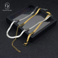 Collier ras du cou en acier inoxydable avec pendentif lame, couleur or et argent, tendance, court, vente en gros, ne ternit pas