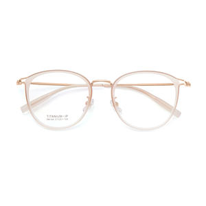 Monture de lunettes ovale en titane Danyang M6184 légère, monture complète, verres en résine, design doré pour femme - Product Image 3
