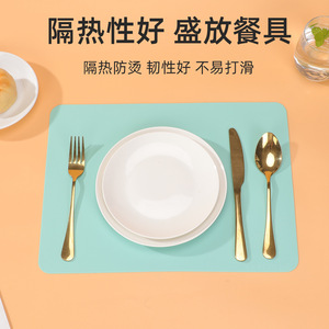 Custom Silicone Square Placemats Solid Color High End Dining Table Home Use Wenzhou Made Hand Wash Care - Product Image 4