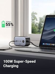 Estación de carga UGREEN de 100W con toma de corriente CA Nexode 7 en 1 GaN Power Strip para hogar y oficina con 3 cables de extensión de CA de 6 pies - Product Image 2
