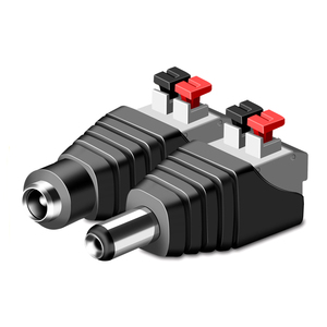 Conector de Alimentación CC Macho Negro de 5.5*2.1mm, Contacto de Cobre con 2 Pines, Carcasa de ABS para LED, Aleación Negra, Producto Nuevo en Oferta - Product Image 1
