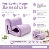 Fauteuil lounge en peluche pour animaux de compagnie, abri pour chat, fauteuil partagé humain-animal avec tunnel pour chambre et salon, vente en gros