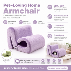 <span class=keywords><strong>Fauteuil</strong></span> lounge en peluche pour animaux de compagnie, abri pour chat, <span class=keywords><strong>fauteuil</strong></span> partagé humain-animal avec tunnel pour chambre et salon, vente en gros - Product Image 6