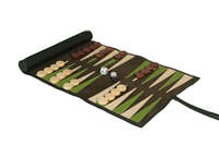 Personalisiertes Reise-Backgammon-Set auf Rolle, tragbares Backgammon-Brettspiel aus PU-Leder
