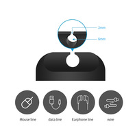 JX Nouveau support de câble auto-adhésif en silicone sans résidu pour lignes de charge et écouteurs 1 trou