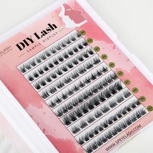 SP EYELASH 3D DIY Lash Clusters Wispy 3D Fluffy Individual Cluster Lashes DIY At Home Styles Mixed 3D Effect Natural Lashes