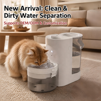 Fontaine à eau pour animaux de compagnie sans fil avec capteur NicePets |   Séparation eau propre/eau sale, remplissage automatique 3L |   Abreuvoir pour chat et chien sans prise, à induction
