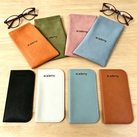 Étui à lunettes portable en cuir PU à fermeture automatique, personnalisé en usine, avec logo estampé au laser pour le rangement des lunettes de marque