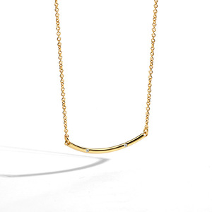 Hot Sale Trendy Crystal Brass Smile <b>Charm</b> Necklace Gold Plated with Zircon Stylish Link Chain for Anniversary Gift Occasions - Product Image 1
