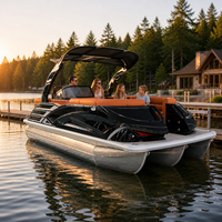 Bateau de pêche sportif en aluminium de 22 pieds, ponton, 12 personnes, écran de console, moteur hors-bord 200 CV, certifié CE, personnalisable